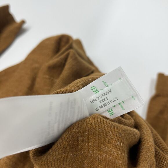 J Crew Sweater Size Medium Mens Rust Brown Budded Raglan Sleeve Crewneck Cotton - Picture 7 of 7